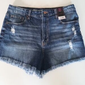 No Boundaries Blue Distressed Jean Shorts
